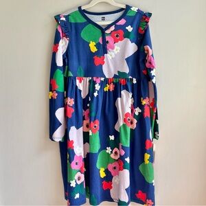 Tea Collection | NWT Long Sleeve Blue Floral Henley Swing Dress